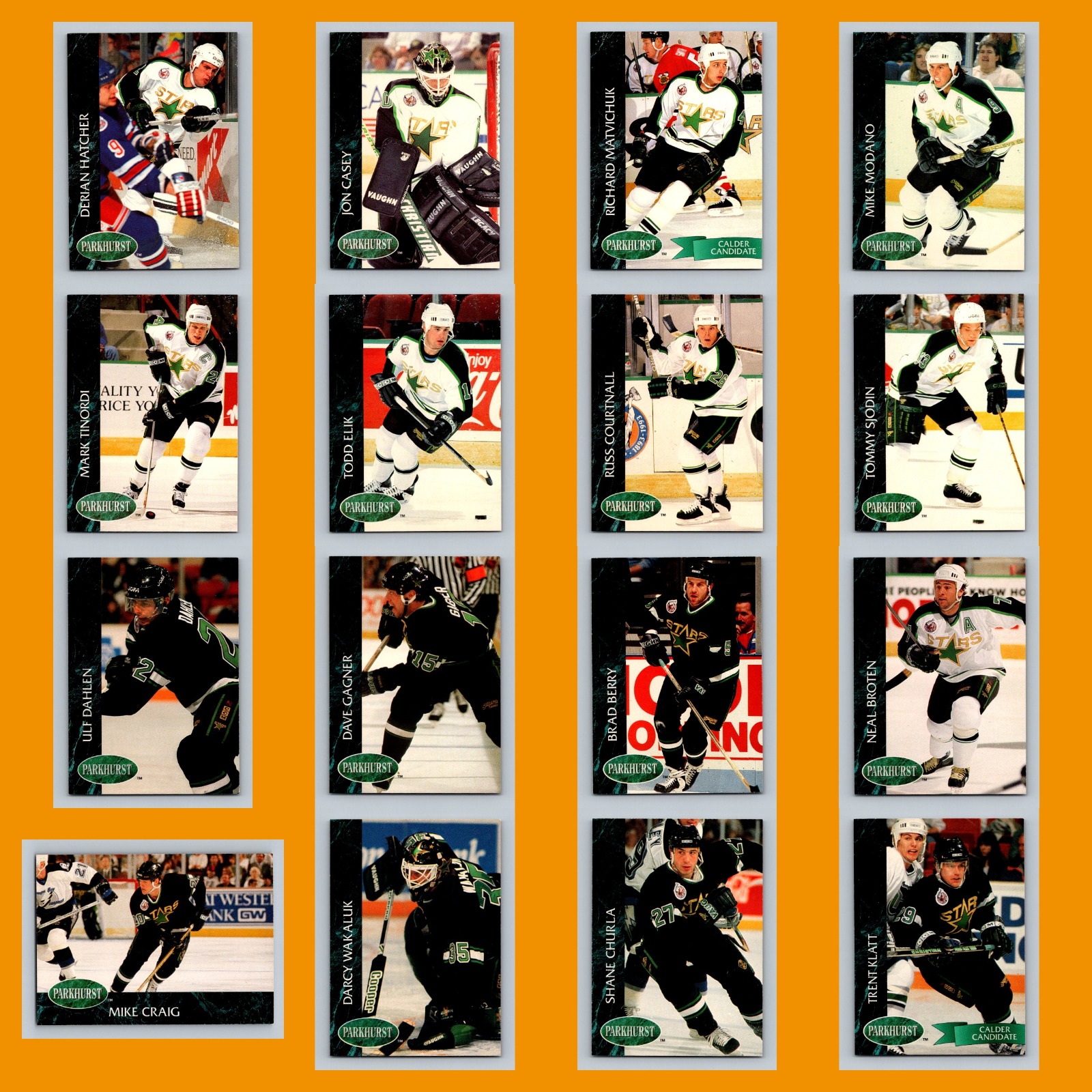Minnesota North Stars 1992-93 Parkhurst Lot of 16 Hockey Cards All Pictured card scans. Overall card condition is Near Mint.